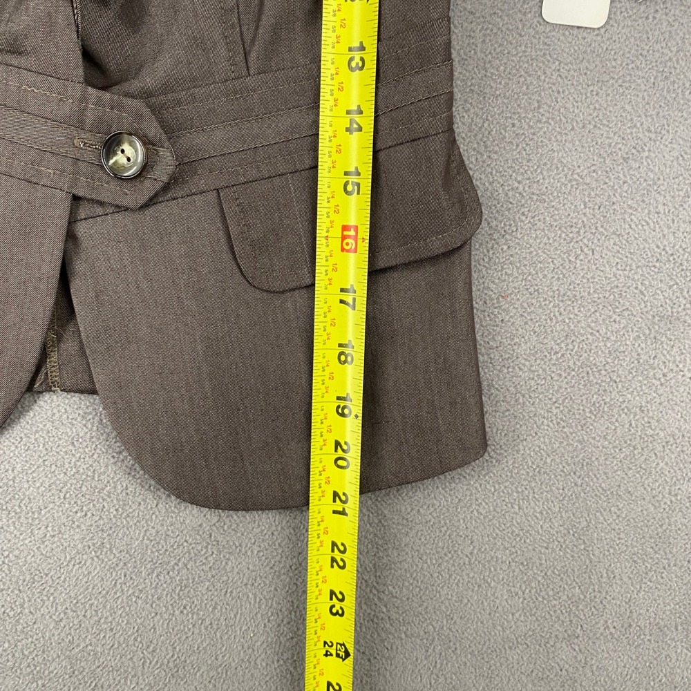 I.N. San Francisco Womens Brown Short Sleeve Single Button Blazer Jacket 0088Y07 - Picture 4 of 9